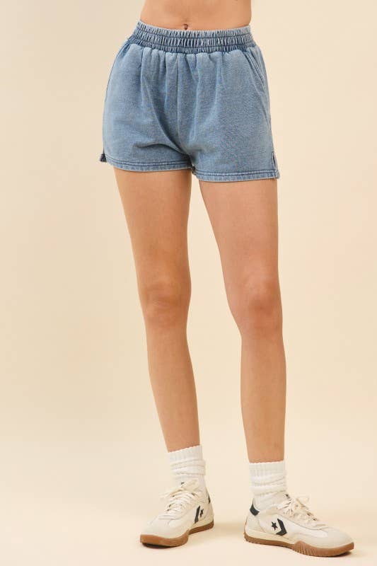 Washed Denim Lounge Shorts