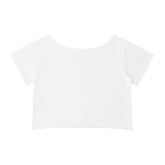 Off-Shoulder Logo Tee (White)